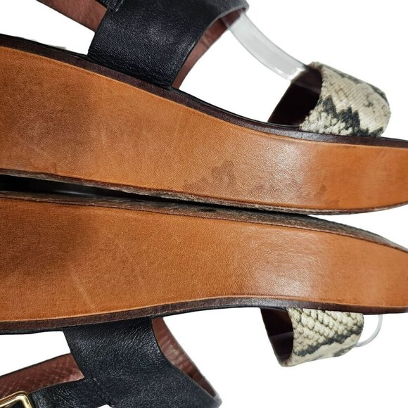 Cole Haan Womens‎ Leather & Snakeskin Wedge Sandals Size 6.5B - Picture 4 of 14
